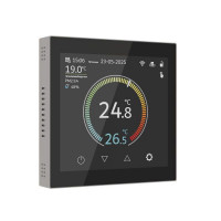 Умный сенсорный терморегулятор с LCD дисплеем дымчатый W1851104