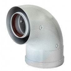 Отвод коаксиальный ZOTA 90° 60/100 мм 00-00002155