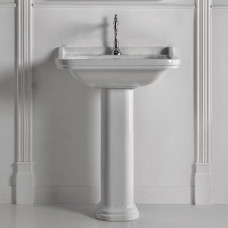Раковина Kerasan Waldorf 80х55 см 1 отверстие с пьедесталом керамическая белый/хром 4141K1bi/cr*1/417001 Раковина Kerasan Waldorf 80х55 см 1 отверстие с пьедесталом керамическая белый/хром 4141K1bi/cr*1/417001