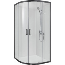 Душевой уголок Aquanet Aria 1/4 круга 1000x1000x2000 мм черный прозрачное стекло AQ ARI RO 10020BL
