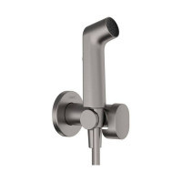 Гигиенический душ Hansgrohe Bidette S 1jet EcoSmart со шлангом и держателем шлифованный черный хром 29232340