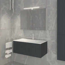 Комплект мебели для ванной Tiffany World Shape 102x52 см подвесной серый матовый SHAP100-G/547001 RAL 7016
