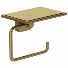 Держатель для туалетной бумаги Kludi VELA S с полкой Brushed Gold 25971N0 Держатель для туалетной бумаги Kludi VELA S с полкой Brushed Gold 25971N0