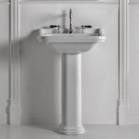 Раковина Kerasan Waldorf 60х55 см 3 отверстия с пьедесталом белый/хром 417001/4140K1bi/cr*3
