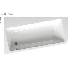 Ванна акриловая асимметричная RAVAK 10° 170x100 см L белая C811000000