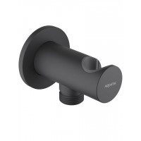 Шланговое подсоединение с держателем Aquanet AQ2464MB матовый черный AQ2464MB