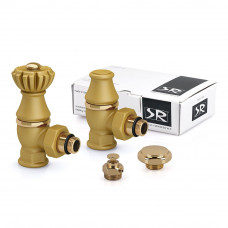 Комплект вентилей SR Rubinetterie Liberty 1/2 x 3/4 угловой золото 0320-2000V00R RAL 1036