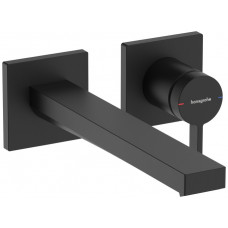 Смеситель для раковины hansgrohe Tecturis E 225 мм настенный на 2 отверстия внешняя часть черный матовый 73051670