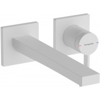 Смеситель для раковины hansgrohe Tecturis E 225 мм настенный на 2 отверстия внешняя часть белый матовый 73051700