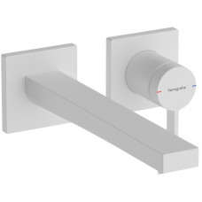 Смеситель для раковины hansgrohe Tecturis E 225 мм настенный на 2 отверстия внешняя часть белый матовый 73051700