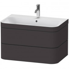 Тумба подвесная с раковиной Duravit Happy D.2 Plus c-bonded 77.5x49x46.8 см 2 ящика графит суперматовый HP4637O8080 Тумба подвесная с раковиной Duravit Happy D.2 Plus c-bonded 77.5x49x46.8 см 2 ящика графит суперматовый HP4637O8080