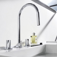 Смеситель для раковины Laufen Kartell 3 отверстия поворотный излив 166 мм хром 3.1233.3.004.220.1