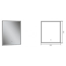 Зеркало Aqman с LED подсветкой 800x900 мм черный AQM9112B Зеркало Aqman с LED подсветкой 800x900 мм черный AQM9112B