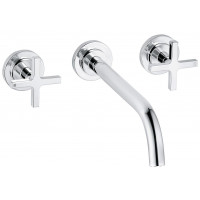 Смеситель для раковины Kludi Nova Fonte Classic настенный на 3 отверстия 240 мм комплект 201460520