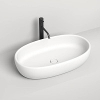 Раковина накладная Salini Luce 70х40х15.5 см S-Stone белый матовый 110721M