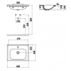 Раковина мебельная Creavit IDEAL 60 60x45 см белая ID060-00CB00E-0000