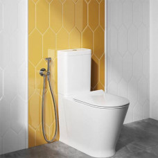 Унитаз-моноблок Kerama Marazzi Plaza Modern 35x70 см безободковый белый глянцевый PLMR.wc.01/PLMR.cis.01