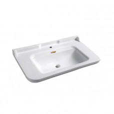 Раковина керамическая Kerasan Waldorf 100х55 см 1 отверстие белый/золото 4142K1bi/cr / 811391oro