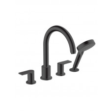 Смеситель на борт ванны hansgrohe Vernis Blend на 4 отверстия внешняя часть черный матовый 71456670