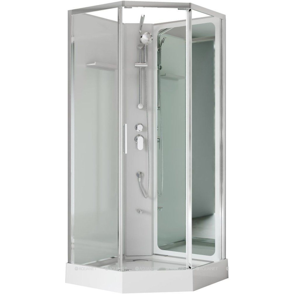 Душевая кабина Aquanet Passion P 3.0 900x900 мм пентагональная зеркало хром Набор 00348370