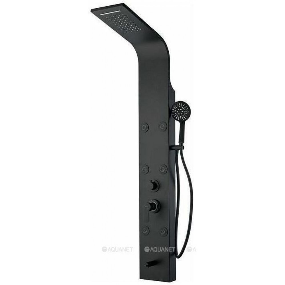 Душевая панель Aquanet Galaxy Black с изливом и верхним душем AP40-05