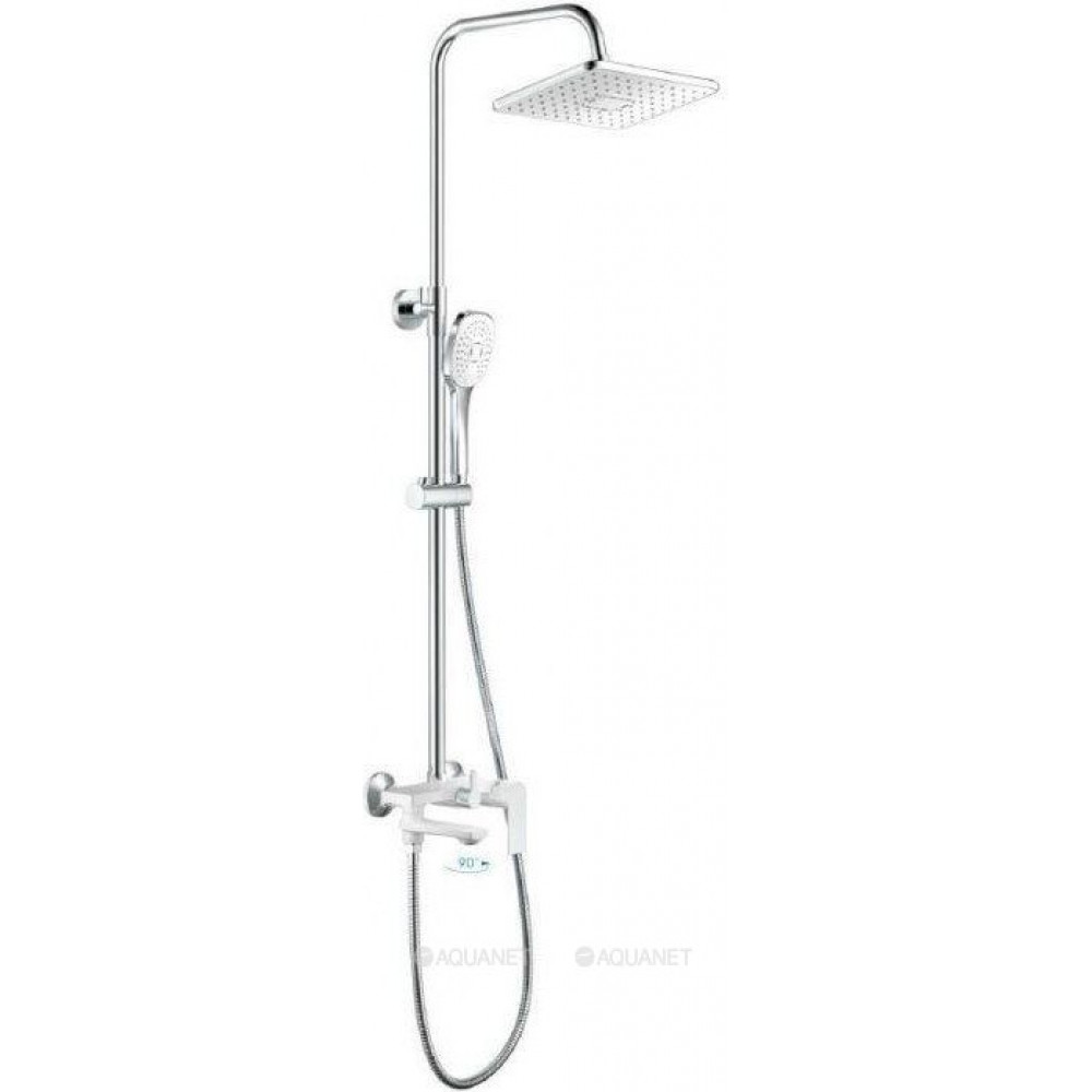 Душевая система Haiba HB24505-8 с изливом и тропическим душем хром/белый HB24505-8