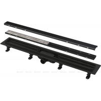 Водоотводящий желоб AlcaPlast Simple для двухсторонней решетки 750 мм черный APZ19BLACK-750
