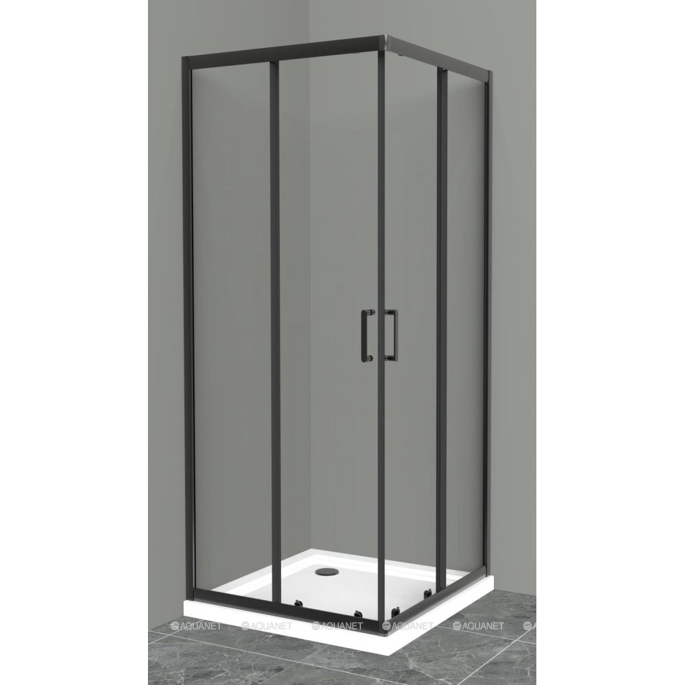 Душевой уголок BelBagno UNO-195-A-2 90х90 см черный стекло прозрачное UNO-195-A-2-90-C-NERO