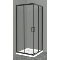 Душевой уголок BelBagno UNO-195-A-2 90х90 см черный стекло прозрачное UNO-195-A-2-90-C-NERO