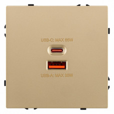 Розетка 2хUSB type A и C без рамки Kollinger Eclipse EC-024GD