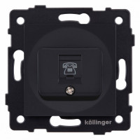 Розетка телефонная RJ-11 со штрокой, без рамки Kollinger  REA-009BM