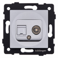 ТВ-розетка и розетка Ethernet RJ-45 без рамки Kollinger REA-021GY ТВ-розетка и розетка Ethernet RJ-45 без рамки Kollinger REA-021GY