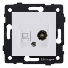 ТВ-розетка и розетка Ethernet RJ-45 без рамки Kollinger REA-021WM ТВ-розетка и розетка Ethernet RJ-45 без рамки Kollinger REA-021WM