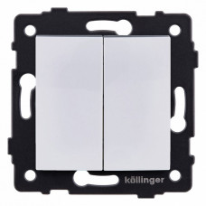 Выключатель двухклавишный без рамки Kollinger  REA-R-007WH