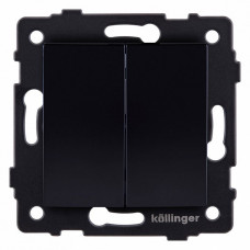 Выключатель двухклавишный без рамки Kollinger  REA-R-011BK