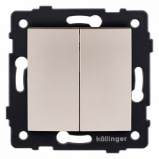 Выключатель двухклавишный без рамки Kollinger  REA-R-011GD