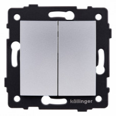 Выключатель двухклавишный без рамки Kollinger  REA-R-011GY