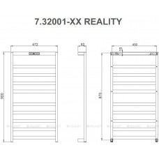 Полотенцесушитель электрический Allen Brau Reality 900х472 мм черный матовый 7.32001-31