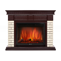 Портал для электрокамина Firelight Bricks 30 камень бежевый шпон темный дуб НС-1202851