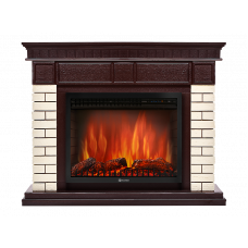 Портал для электрокамина Firelight Bricks 30 камень бежевый шпон темный дуб НС-1202851