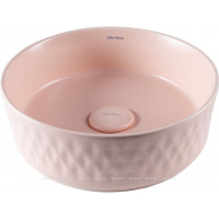 Раковина накладная Allen Brau FANTASY Romb Ø360 мм керамическая розовый 4.11033.SM
