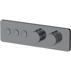 Смеситель встраиваемый Allen Brau Liberty X3 термостат 3 выхода Push key графит 5.33003-MG Смеситель встраиваемый Allen Brau Liberty X3 термостат 3 выхода Push key графит 5.33003-MG