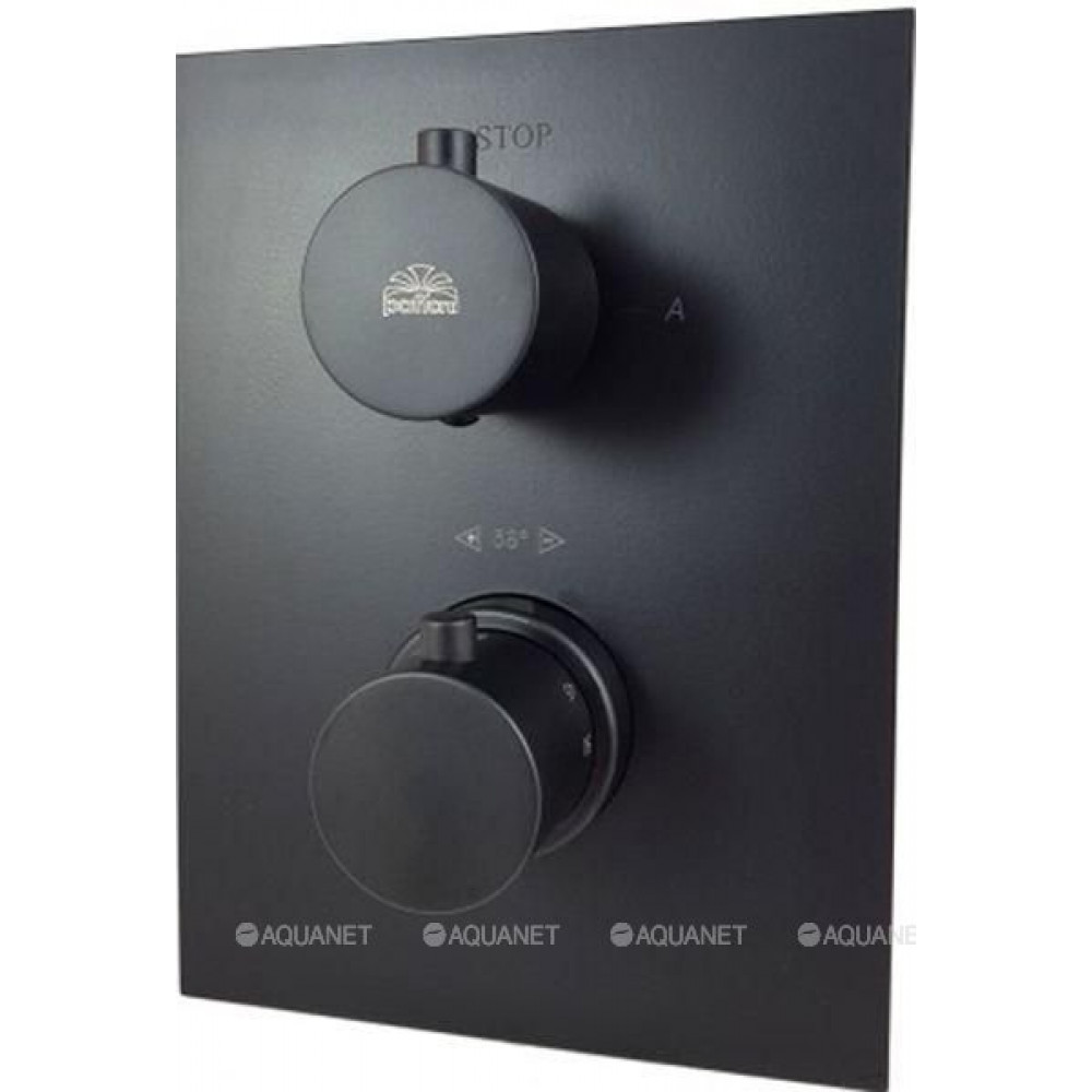 Смеситель встраиваемый для душа с термостатом Paffoni Light на 2 выхода черный матовый LIQ518NO/M