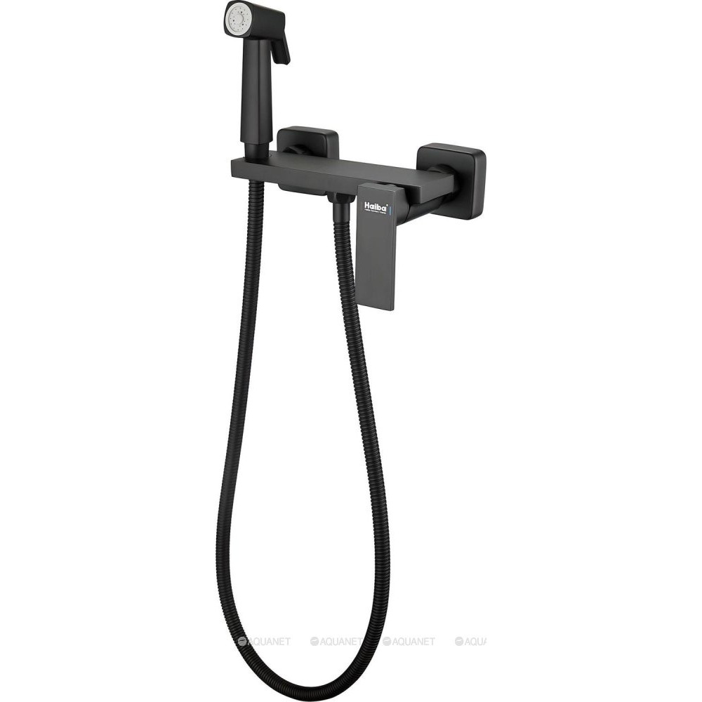 Смеситель с гигиеническим душем встраиваемый Haiba HB5517-7 черный HB5517-7