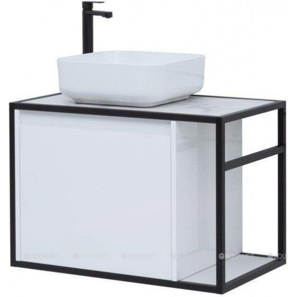 Тумба под раковину Aquanet Nova Lite LOFT 75 L белый глянец 00261650
