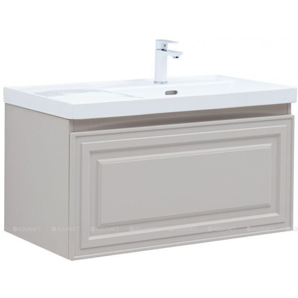 Тумба с раковиной Aquanet Агата 90 R 1 ящик бежевый 00365935