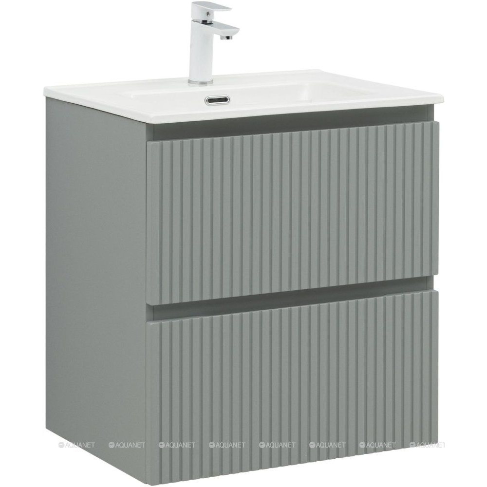 Тумба с раковиной Aquanet Джейн 120 раковина Flat мисти грин 00340692