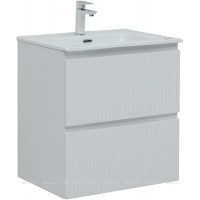 Тумба с раковиной Aquanet Джейн 60 белый матовый раковина Flat 00332546