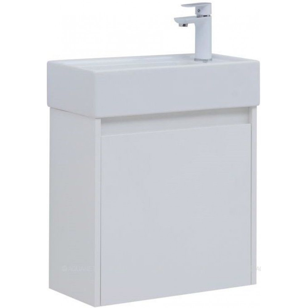 Тумба с раковиной Aquanet Nova Lite 50 1 дверь белый глянец 00302522