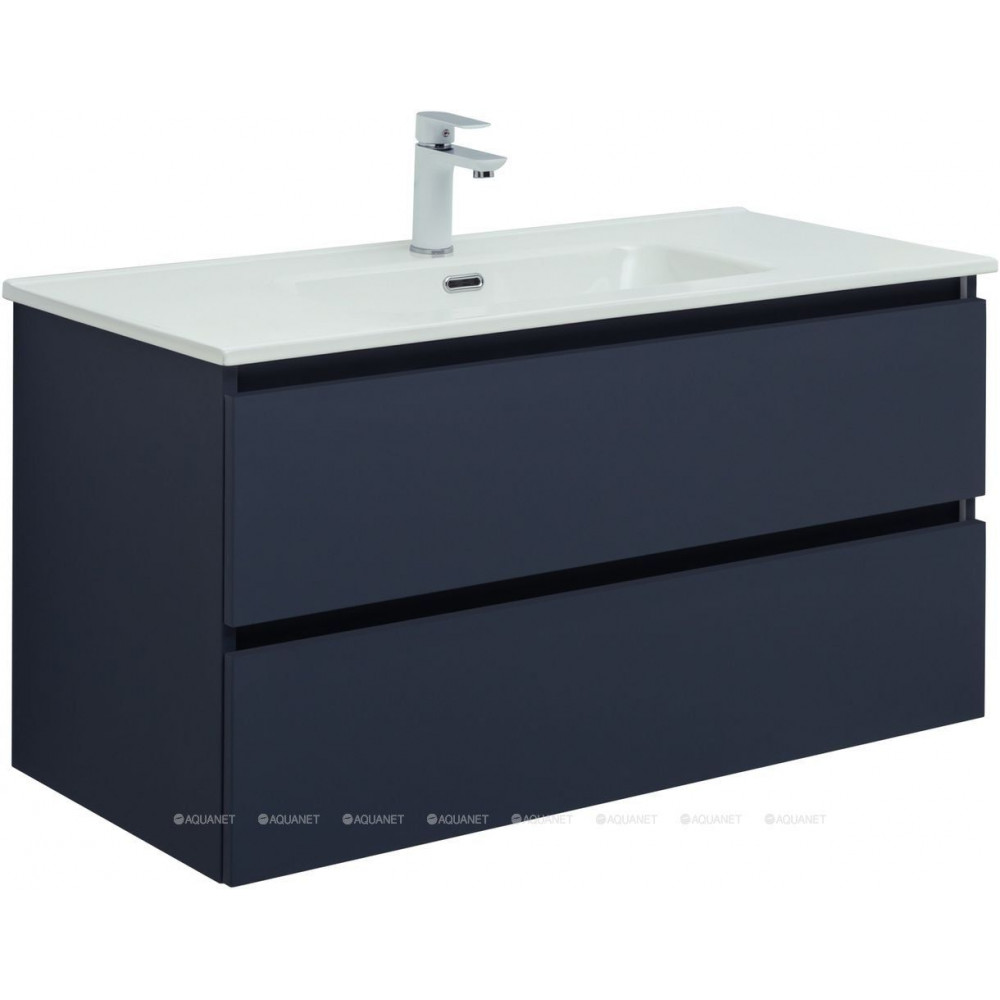 Тумба с раковиной Aquanet Вега 2.0 100 Flat 2 ящика маренго 00344759